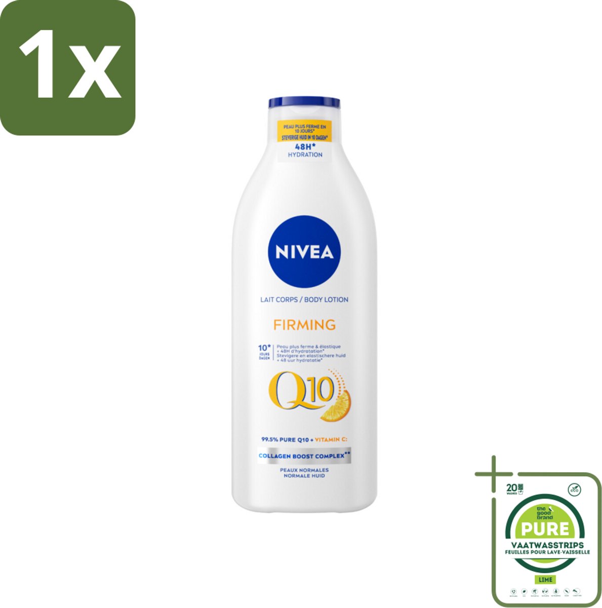 1 x Nivea - Q10 - Verstevigende Bodylotion - Vitamine C - 48 uur Hydratatie - Voor Normale Huid - 400 ml - NIVEA Q10 - Bodylotion - Verstevigende Lotion - Vitamine C - Hydratatie