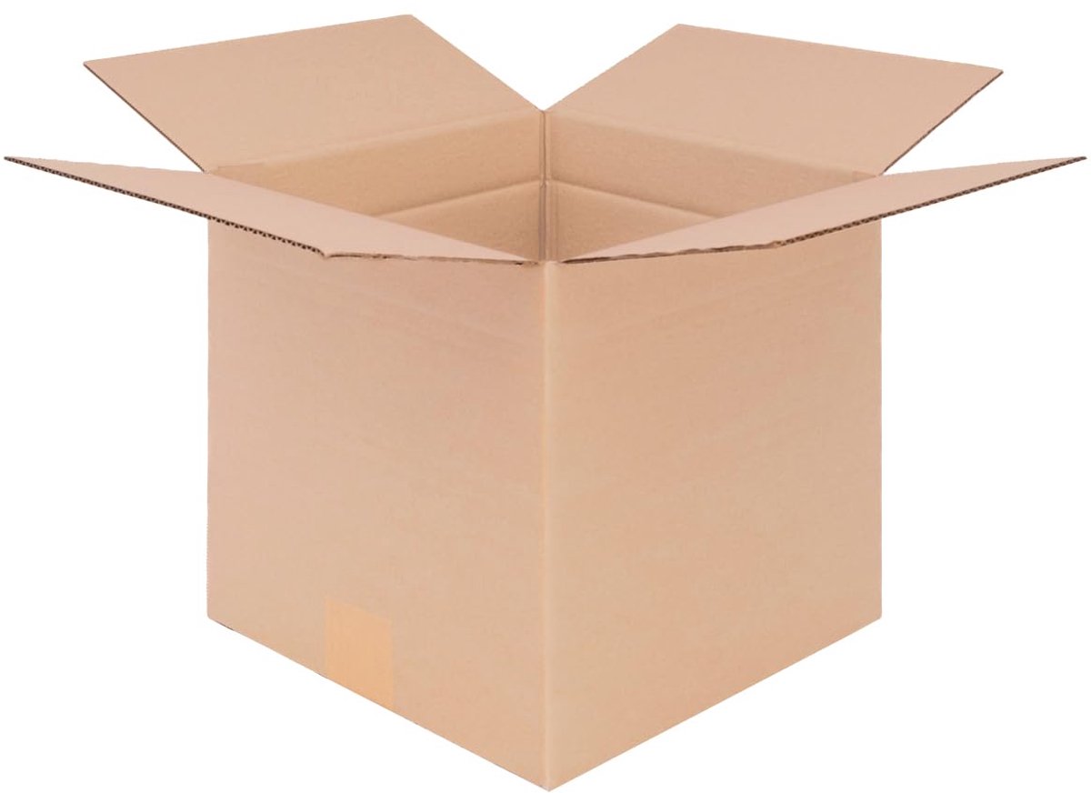 SnelShoppen - Vouwdozen 250 x 250 x 250 mm variabele Hoogte KK 28 Bruin - 50 Stuks 1-vezelig Voor Verpakking, Opslag en Verzending