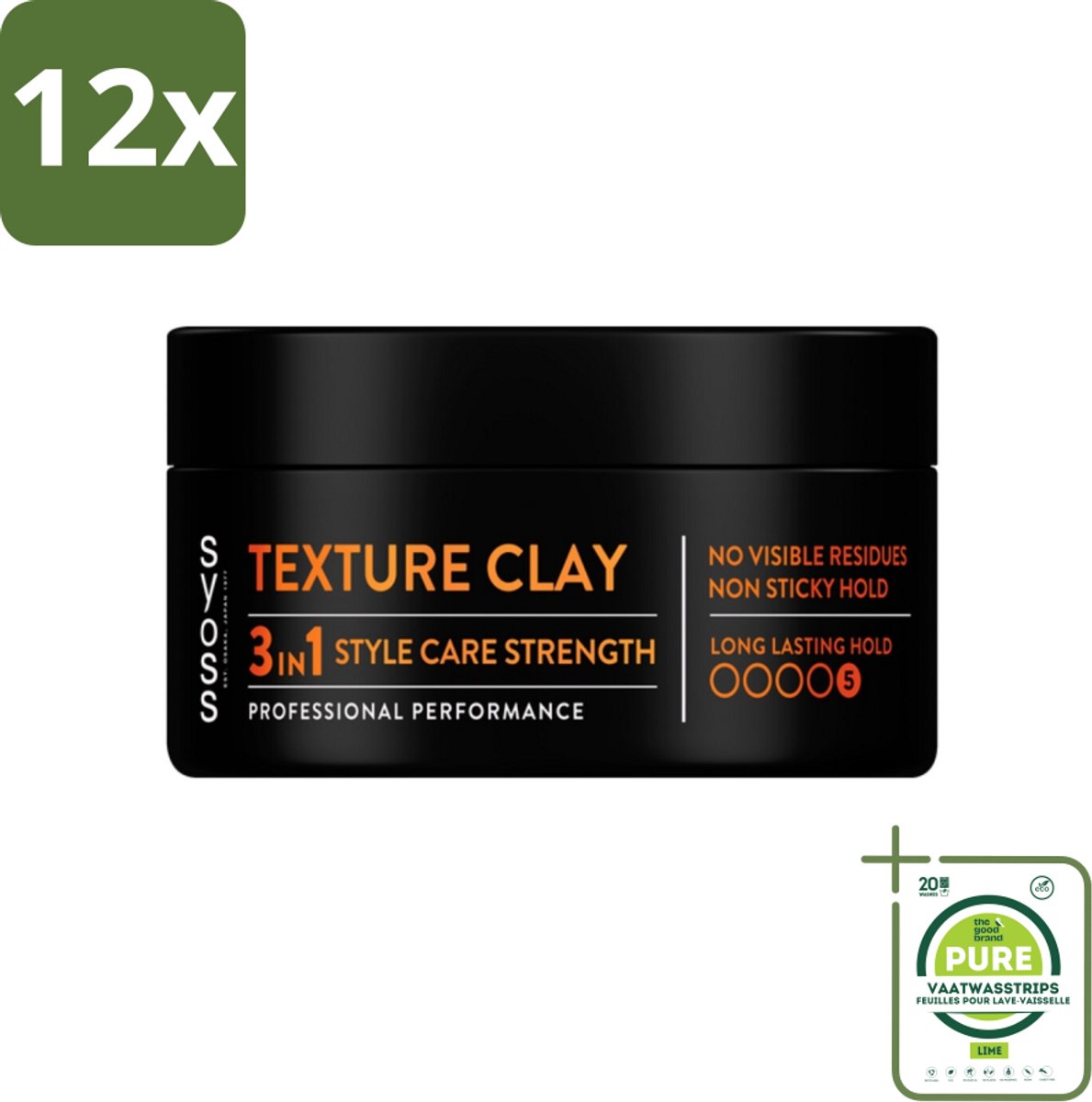 SYOSS - Texture Clay - Verzorging - Langdurige Styling - 100ml - Voordeelverpakking - 12 stuks - Haarproducten - Stylingclay