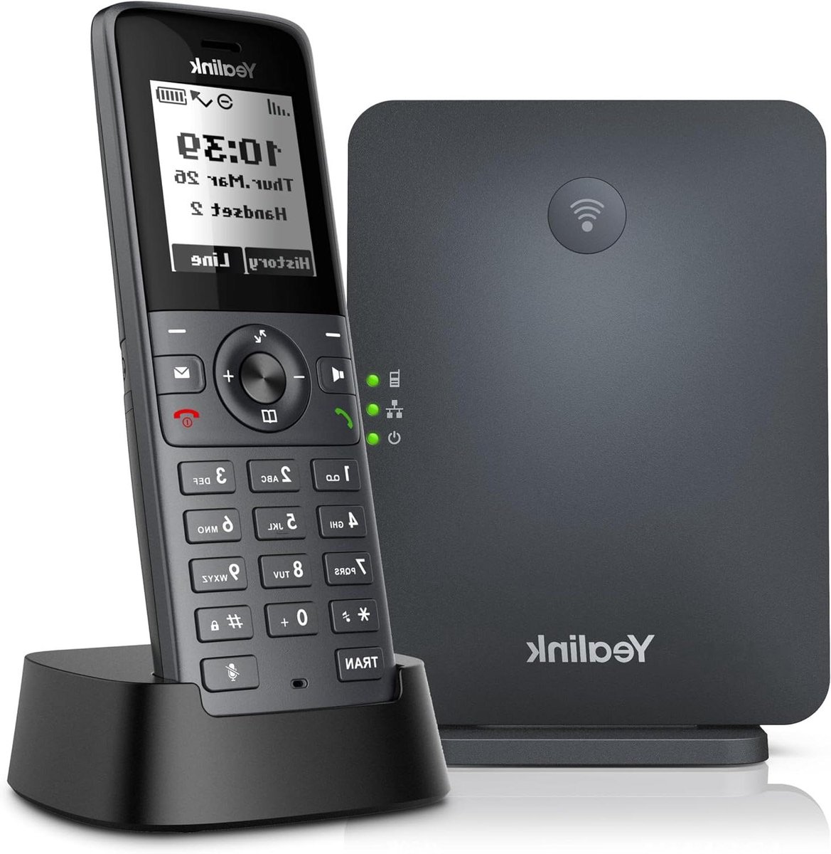 Draadloze DECT IP Telefoon - Zakelijke Telefoon - Mobiele Communicatie - Ruisonderdrukkingssysteem - 1.8 inch scherm - Zwart