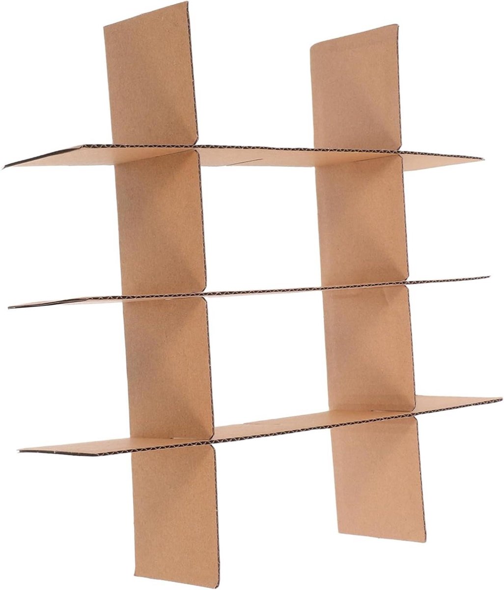 Kartonnen Doosverdelers - Beschermingswanden Verhuisdozen - Veilig Transport - Rasterontwerp - 33.50X8.00X0.30CM - Khaki
