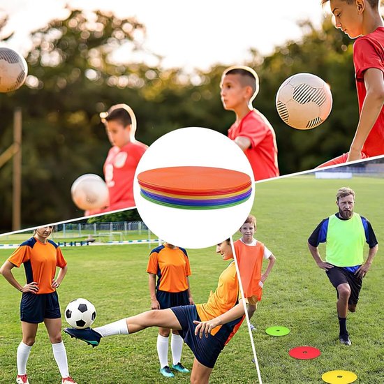 Markeringsplaten Voetbal - Schijven set - Sporttraining Verbeteren - Antislip PVC Materiaal - 10 stuks - Meerdere kleuren — afbeelding 4