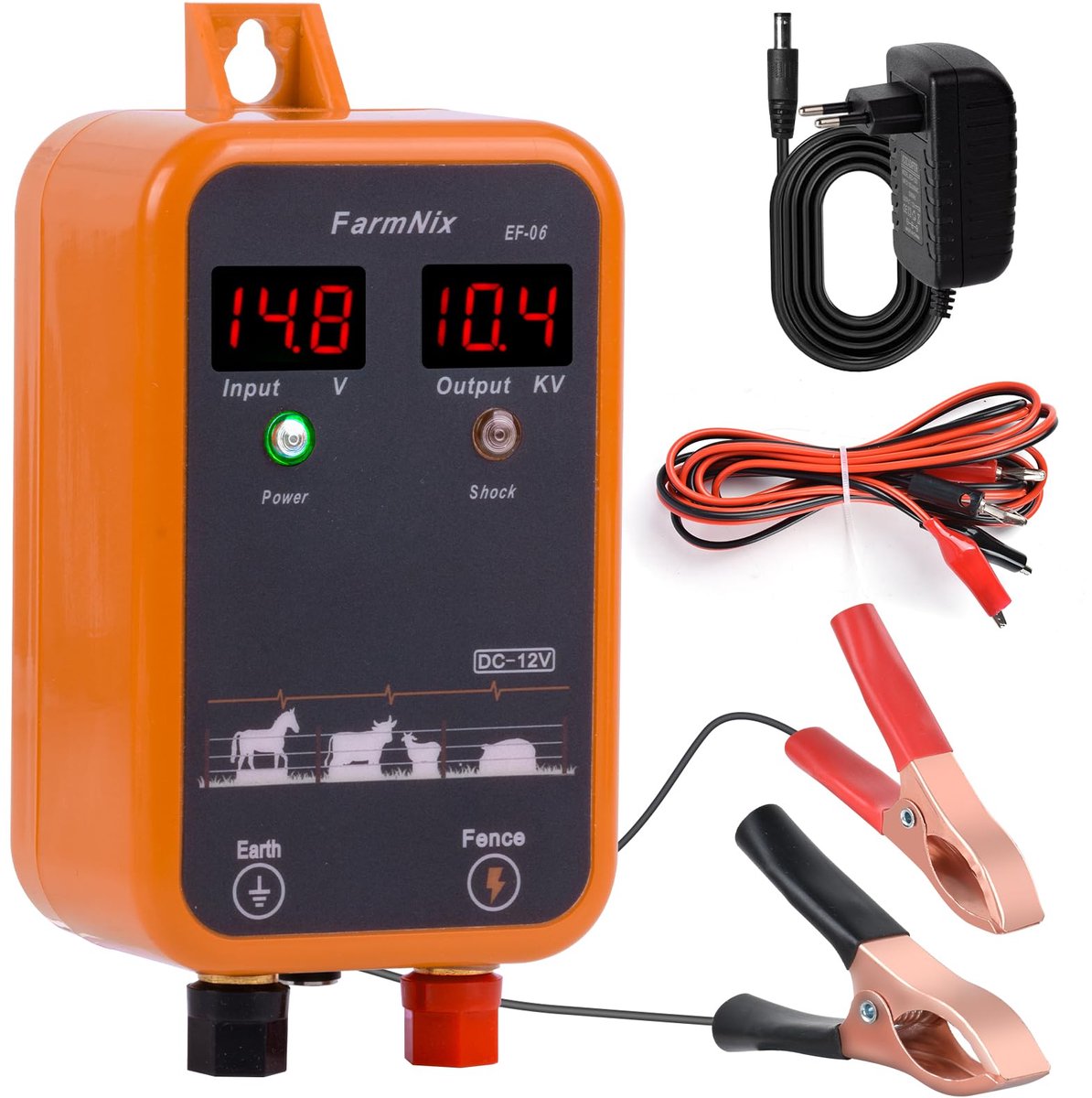 SnelShoppen - 12V Schrikdraadapparaat met 1J Elektrische Omheining voor 8 KM Bereik - Ideaal voor Tuin, Dieren en Veilige Omheining