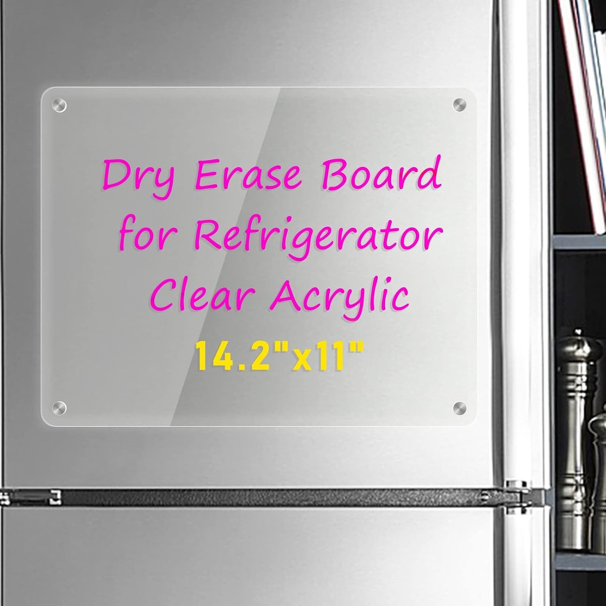 Dry Erase Board voor koelkast, magnetisch droog wisbord voor koelkast, helder acryl notitiebord, 14,2 "x 11"