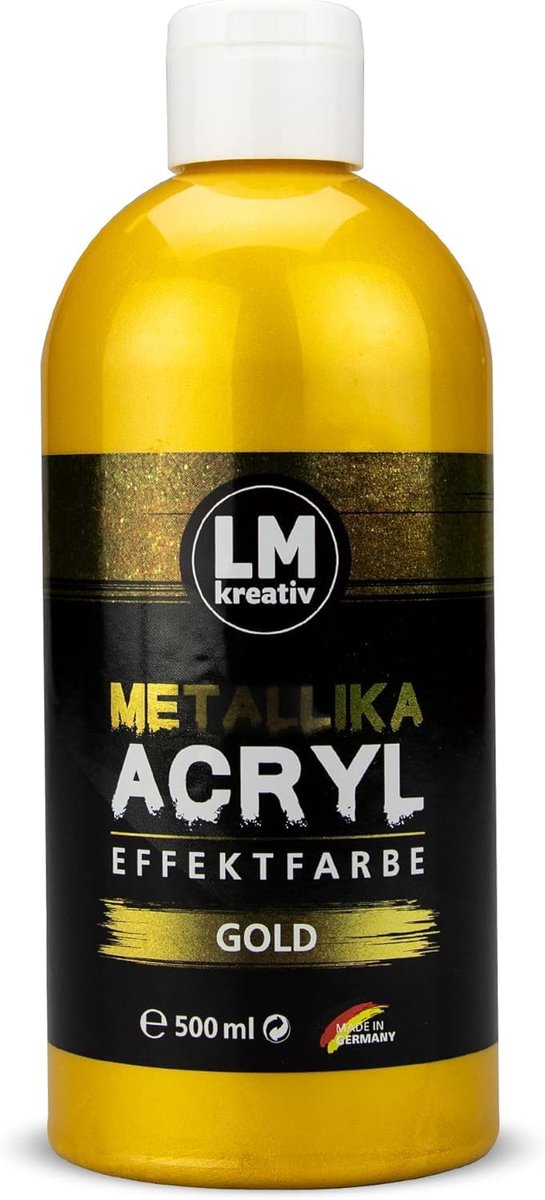 LM Kreativ Metallika acrylverf - metallic effect - goud - 500 ml - waterbasis