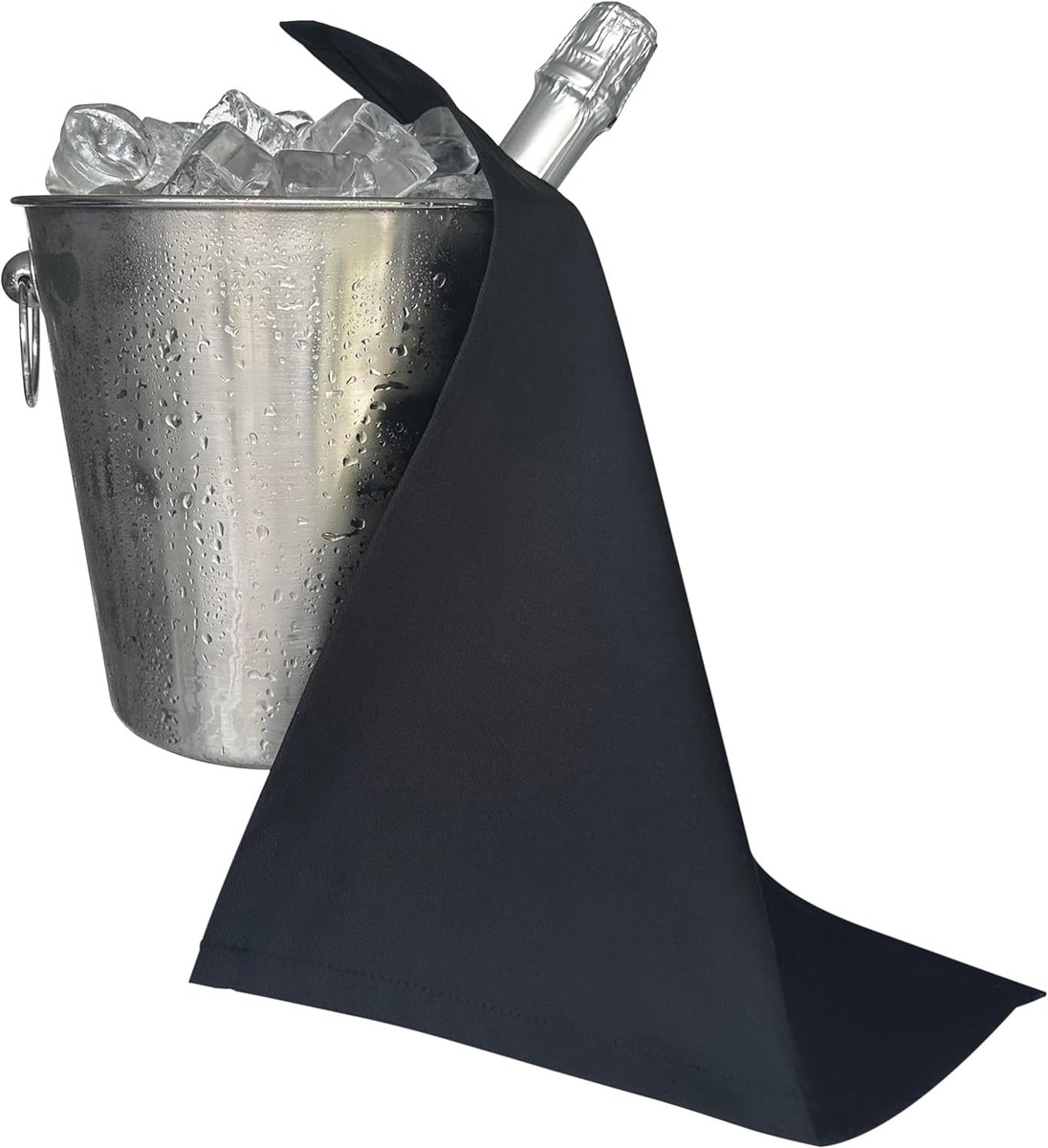 Collection, Flesdoek voor Ijsemmers, Polycotton, 42 cm, Hoekgat, Gestikte Cirkel (Zwart, Pak van 1)