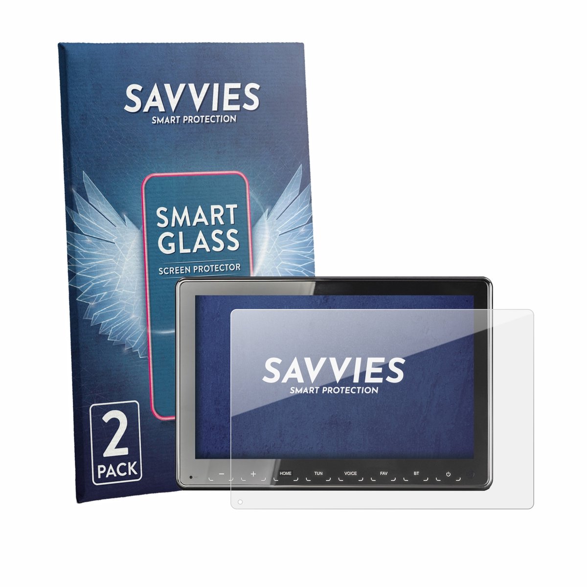 2 Stuks Savvies Screenprotector - geschikt voor Zenec Z-N975 - beschermfolie glas transparant