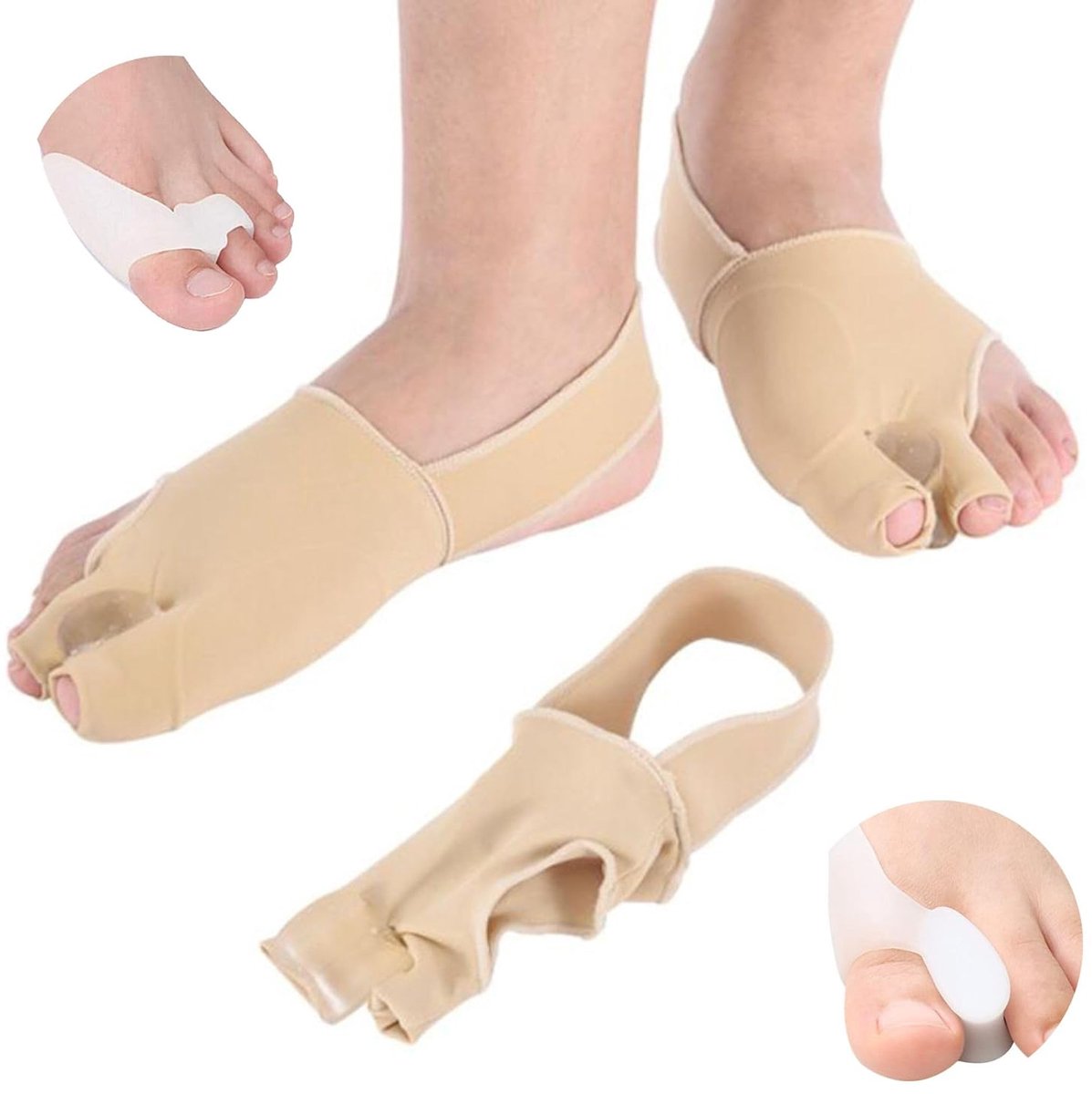 Bescherming voor Hallux Valgus | Orthese voor het rechttrekken van de voetvinger | Gelijkrichter Grote Teen Siliconen Gel | Concealer met Gezondheidskussen Scheidingsscheider Ui Orthopedische Prothese