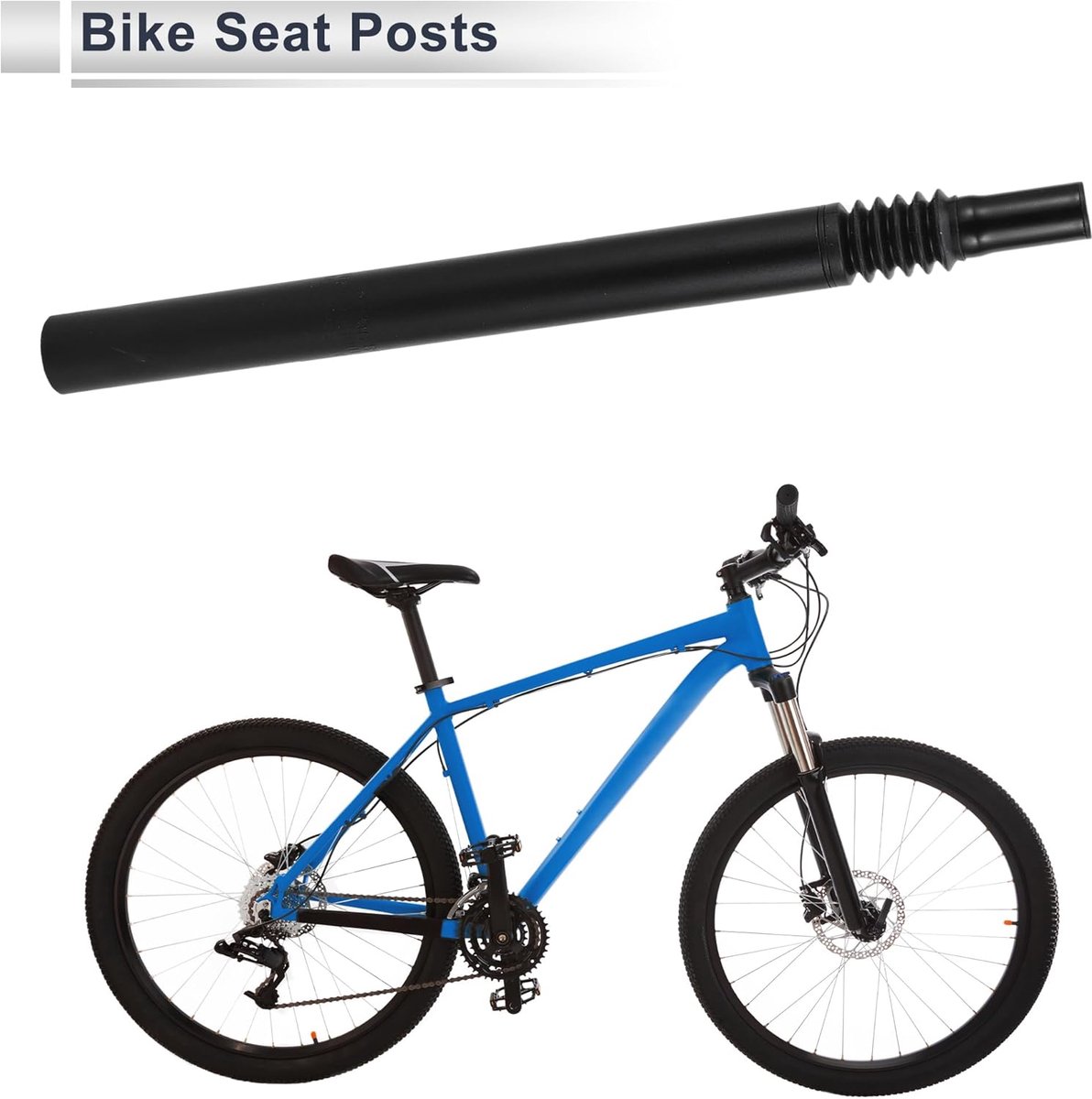 SnelShoppen - Universele Fiets Zadelpen Schokabsorberend 31.8x400mm Aluminium Zwart - Verbeter Rijcomfort met Hoogwaardige Zadelstang