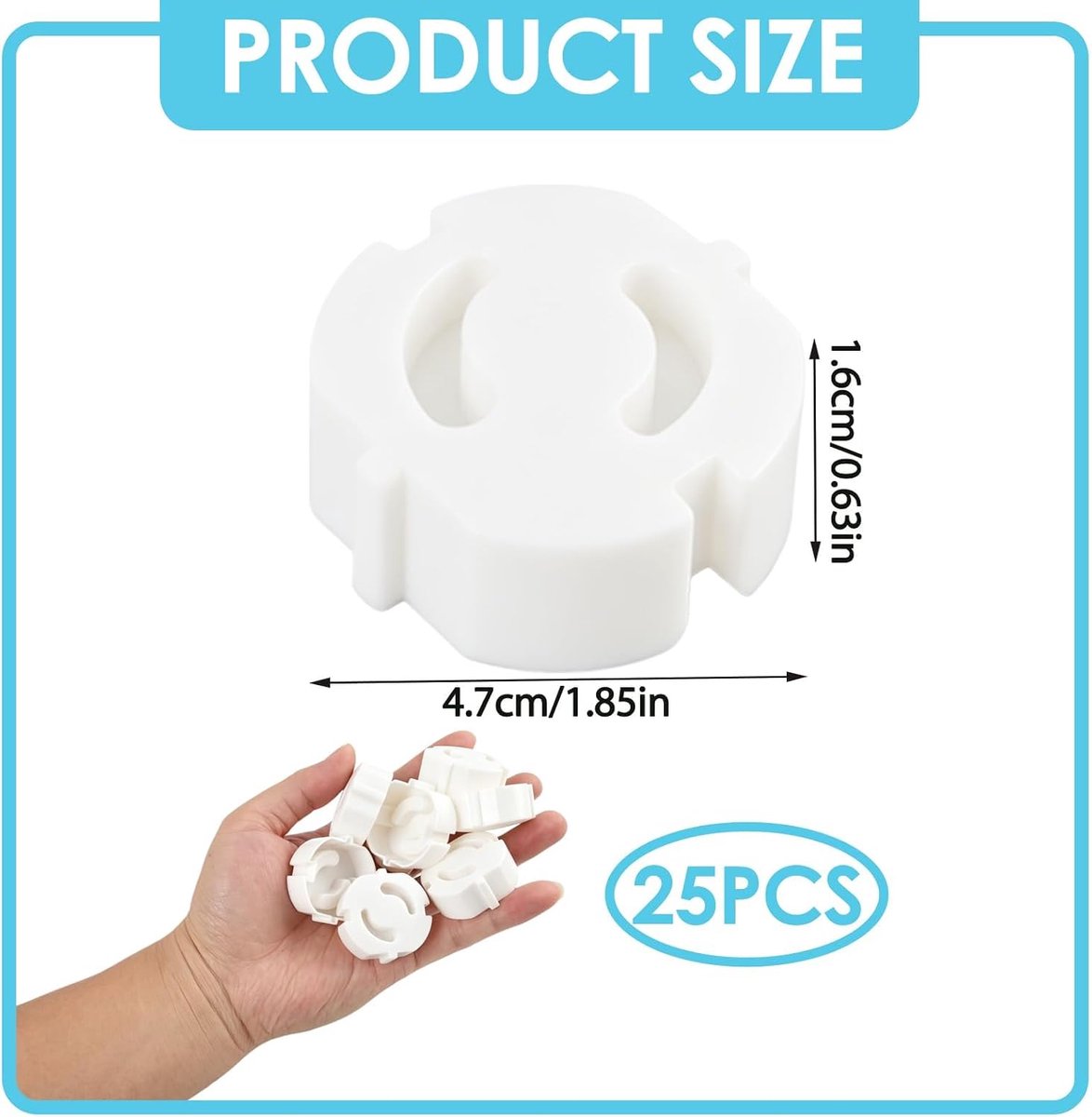 25 stuks veiligheidsstopcontacten voor kinderen, set voor baby's met kromming, beveiliging voor stopcontacten - ShopVlot – foto 5