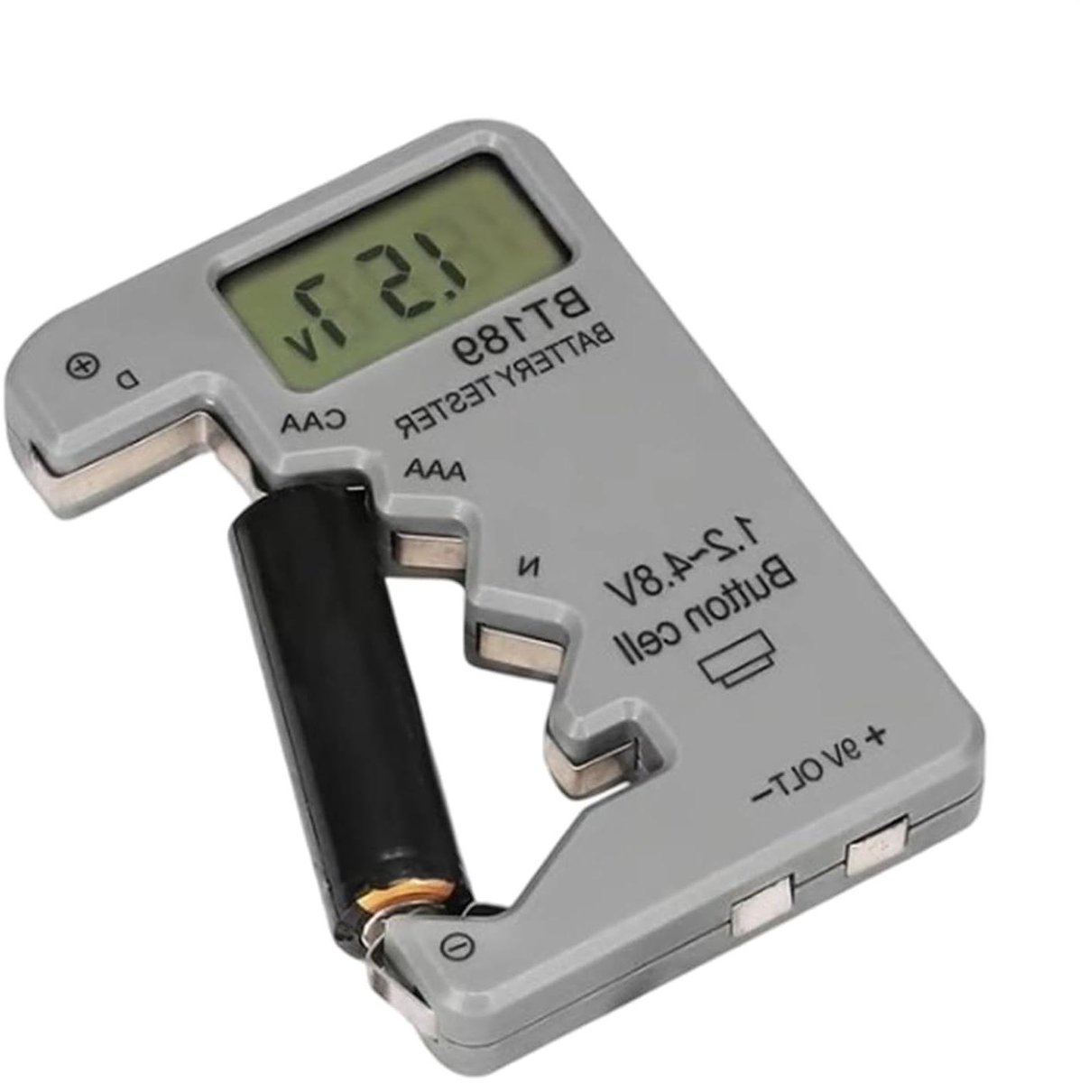 Batterij Tester - Accutester Vermogensmeter - Batterij Conditie Controleren - Universele Compatibiliteit - 9.2 x 6.3 x 1.4 cm - Meerkleurig