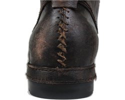 Grippy Zwart Iron Piece Teen Ontwerp Chukka Boots Lace-up Motorcycle Casual Lederen Jurk Enkellaars voor Mannen Mode 6015-3-A-R