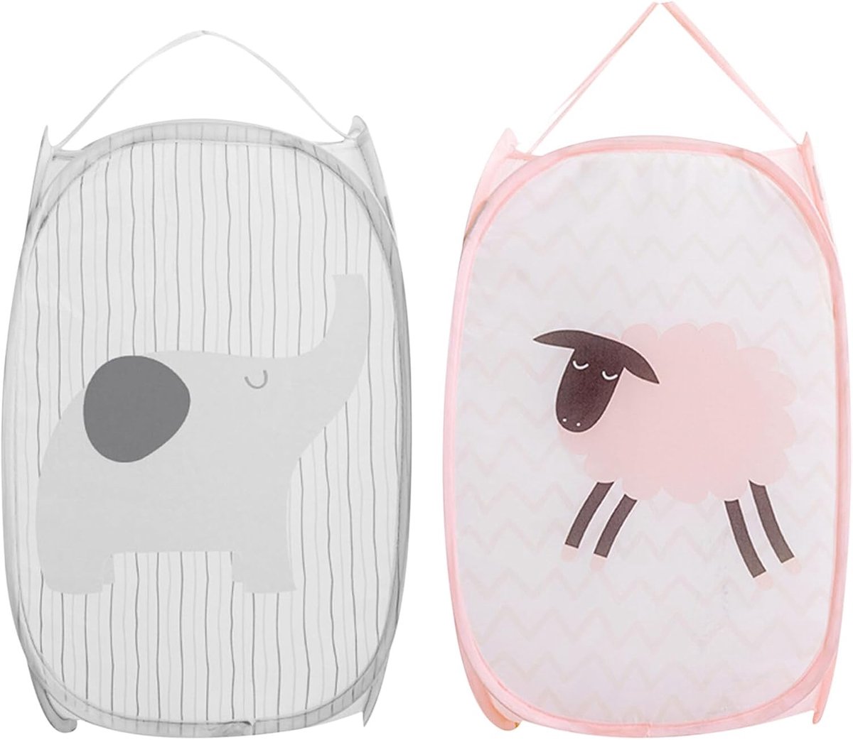Opvouwbare wasmand set van 2 - pop-up gaas - 30 x 30 x 50 cm - ideaal voor was of statiegeldflessen - ShopVlot