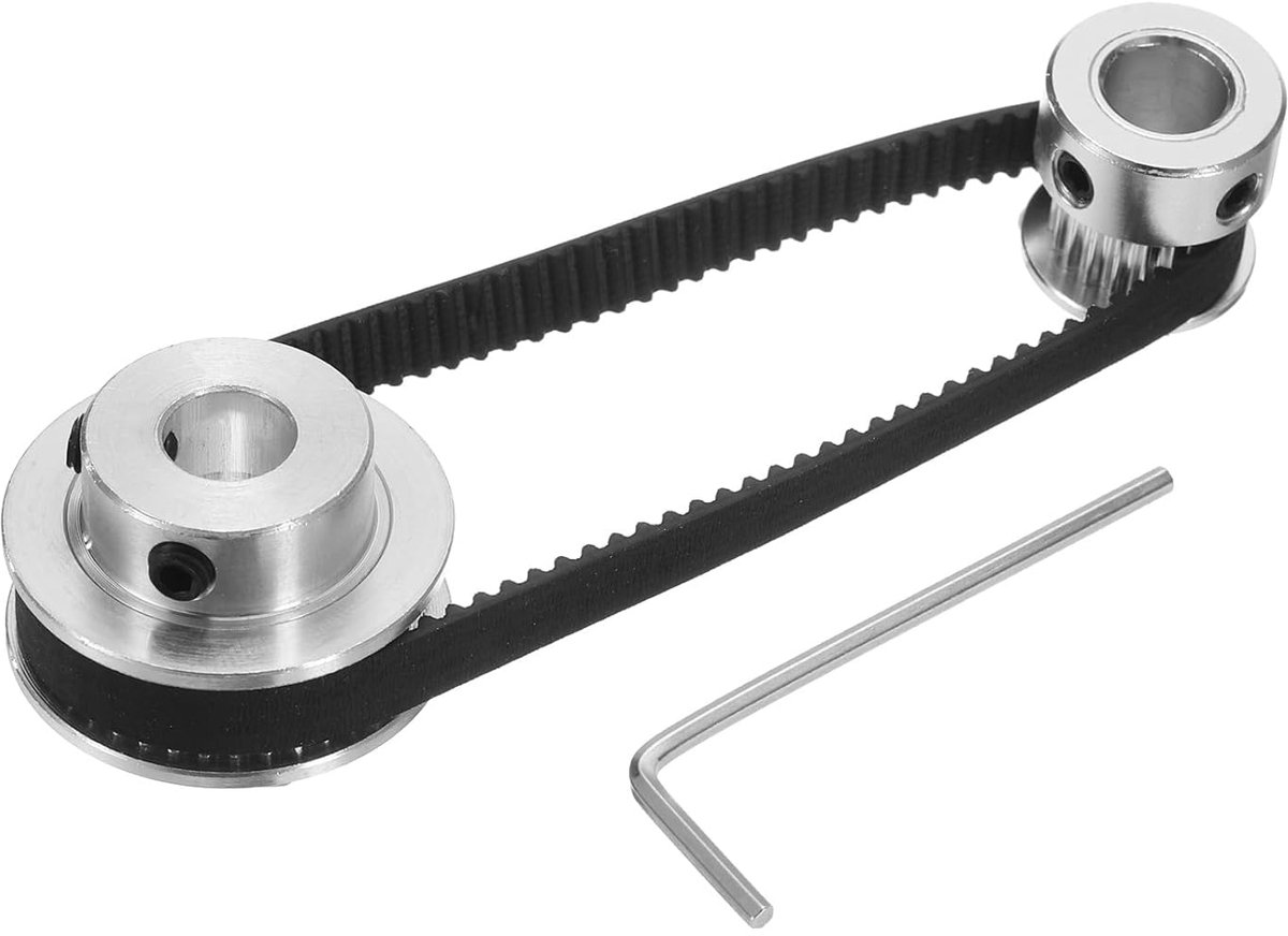 GT-2 synchrone wiel 20 & 40 tanden 8 mm gat, tandriemschijf van aluminiumlegering met 1 stuk lengte 200 mm breedte 6 mm riem voor 3D-printer, CNC-machine (20-40T-8B-6)