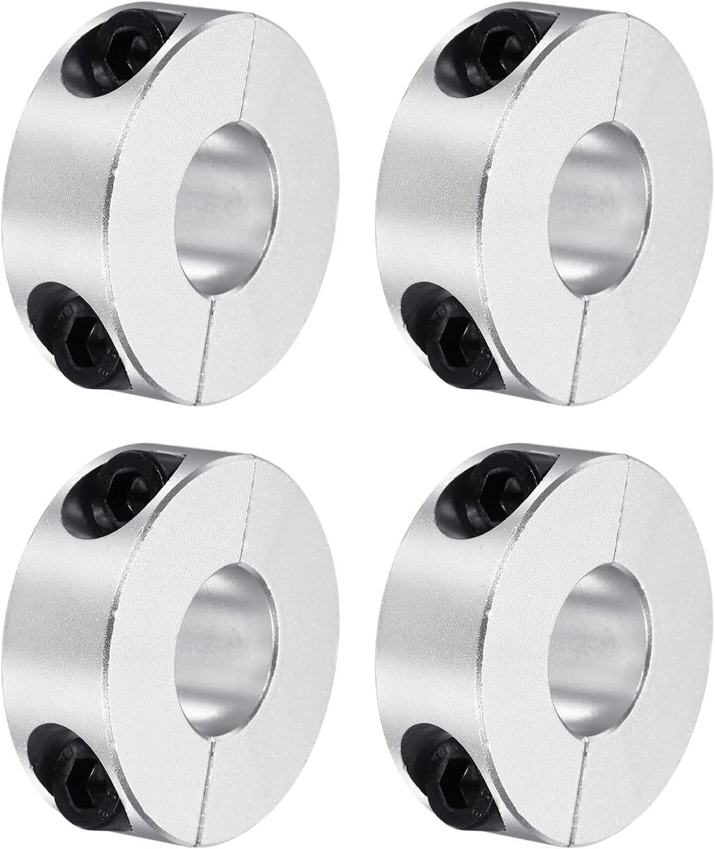 4 stuks asmanchetten, 15 mm, dubbele verdeling van aluminium met bevestigingsschroef