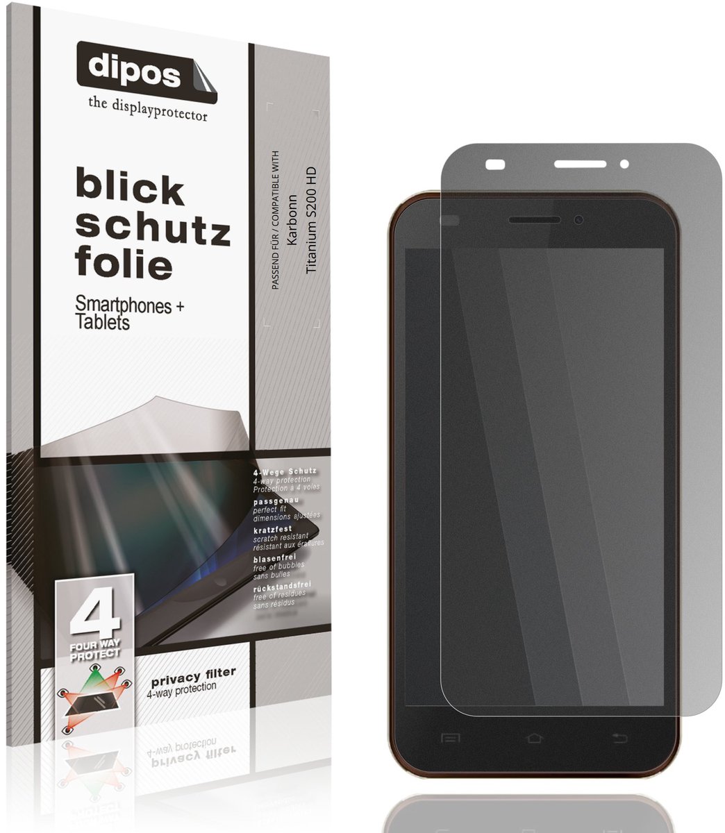 dipos – Matte Privacy Screenprotector geschikt voor Karbonn Titanium S200 HD | Anti-Spy Beschermfolie