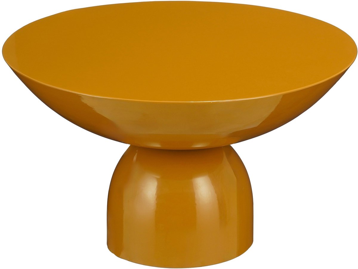 Mica Decorations Celise Bijzettafel - Ronde Plantentafel voor Binnen met Ruim Tafelblad - Koffietafel van Ijzer Stevig en Stabiel - Stijlvolle Eyecatcher voor Woonkamer - H28 x Ø47 cm - Bruin