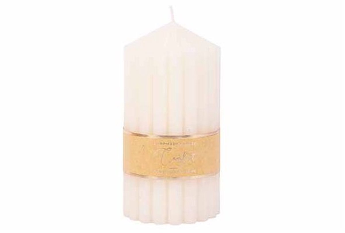 Kaars Ribble Creme 7x7xh14cm