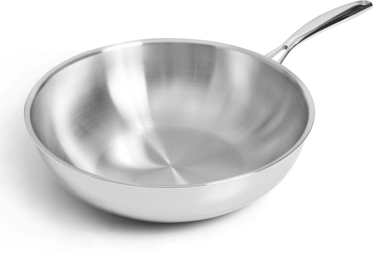 SOPHIOR – Wokpan 30 cm – RVS – Geschikt voor Inductie, Oven en Vaatwasser