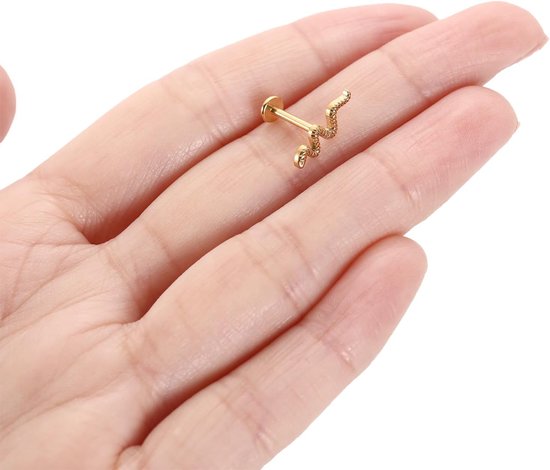 Labret Sieraden G23 Titanium Labret Studs 16G Lip Studs CZ/Opaal Kraakbeen Oorbel Flatback Oorbel Intern Schroefdraad Monroe Lip Helix Kraakbeen Conch Tragus Oorbel Piercing 6 8 10mm — afbeelding 3