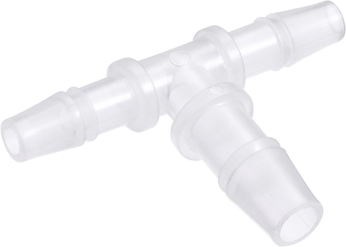 METERXITY Slangkoppelingen, 6 x 8 x 6 mm, ADT stuk, kunststof buisconnectoren voor brandstofwater, transparant (T-vormig, 3 wegs)