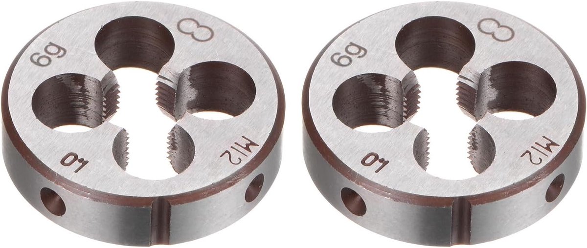 Ronde snij-ijzer, metrisch M12 x 1 schroefdraad (rechtse schroefdraad), snijgereedschap van gelegeerd gereedschapsstaal voor het repareren van schroeven