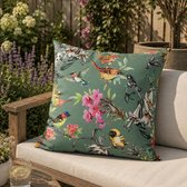 Anna's Collection Sierkussen voor binnen en buiten - vogels - donkergroen - 60 x 60 cm - tuinkussen