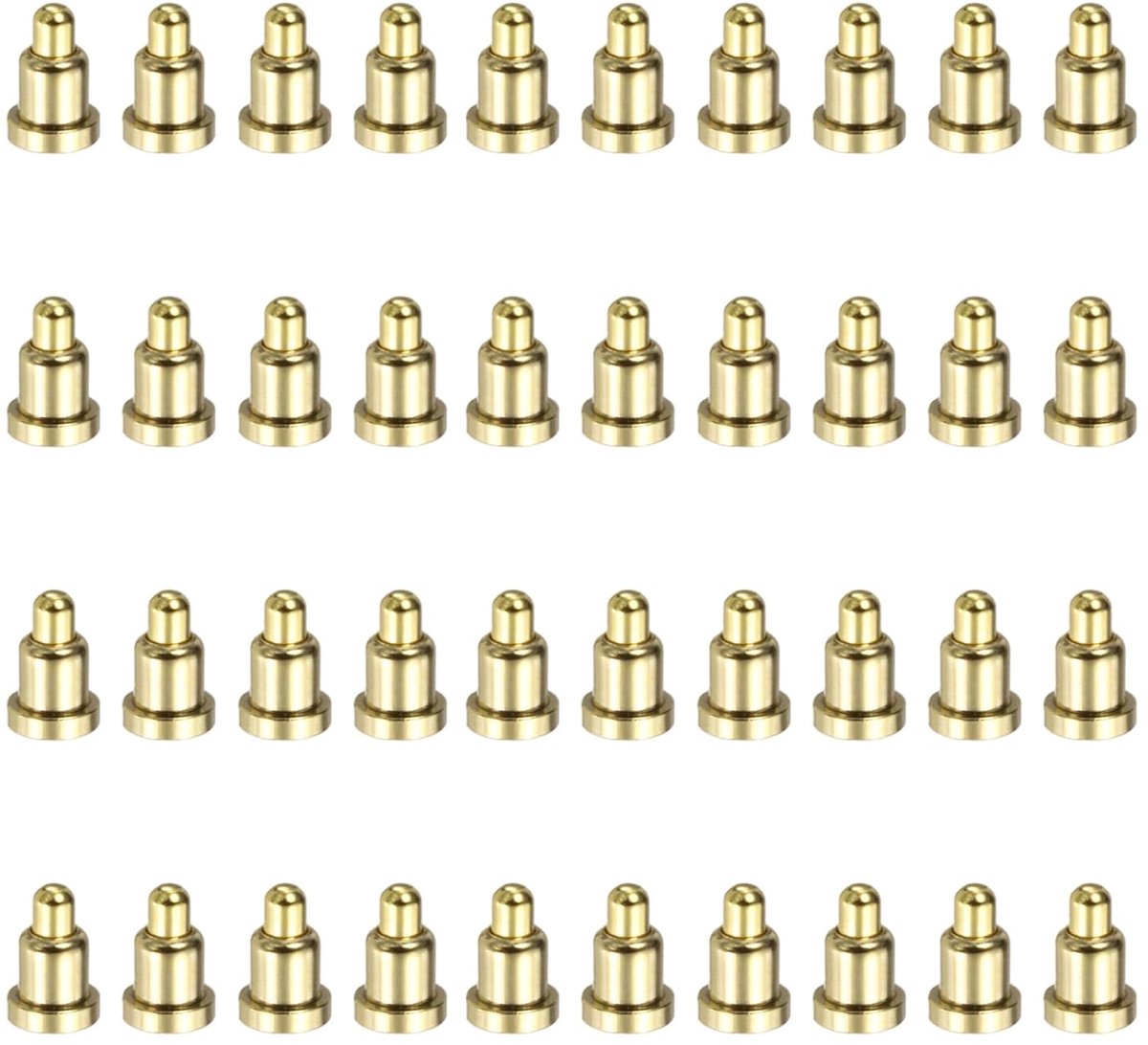 40 stuks goudkleurige pogopinnen met 3 mm veer, stroomtestconnector van koper met opzetstuk, vervanging voor tang