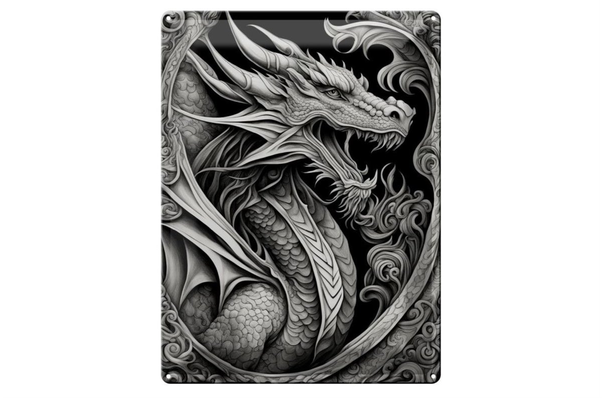 Blechschild 20x30cm Drachentafel