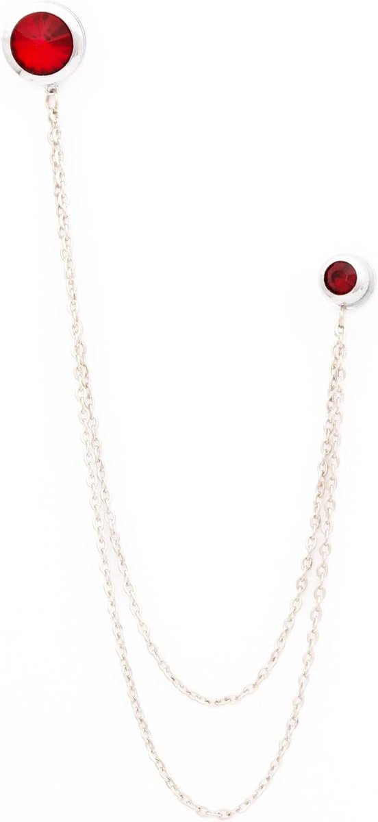 jas kraag ketting broche set, jas reversspeld, shirt ketting pin, revers broche, geschenken voor hem, mannen sieraden accessoire, Mens Gift, Eén maat, Messing Metaal Kristal, Kristal