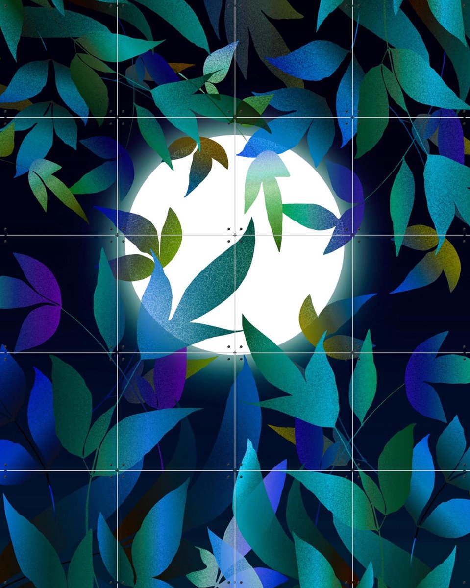 IXXI Moonlight In Teal, Angelo Cerantola - 80 x 100 cm - Gratis ophangtool - Grote wanddecoratie en posters - Abstract, Illustraties, Geometrische