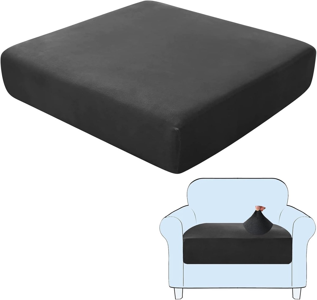 Sofa Kussenhoezen Large - Stretch Velvet Stof - Beschermers voor Zitkussens - Machinewasbaar en Comfortabel - ShopVlot