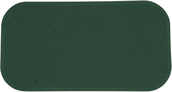 Donkergroene antislip douchemat met kleine gaatjes en afgeronde hoeken.