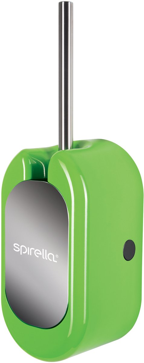 Spirella Cubo Toiletborstel met Houder – Toiletborstelhouder Wandmontage – ABS Kunststof – Kiwi Groen – 15 x 13 x 46,5 cm