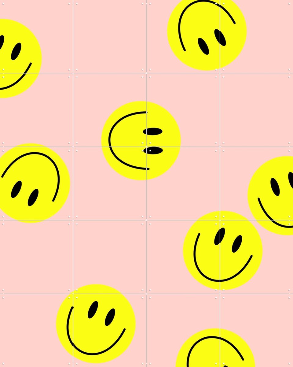 IXXI Flying Smiley, Hej.Ibiza - 80 x 100 cm - Gratis ophangtool - Grote wanddecoratie en posters - Digitale Kunst, Speels, Minimalisme, Fantasierijk