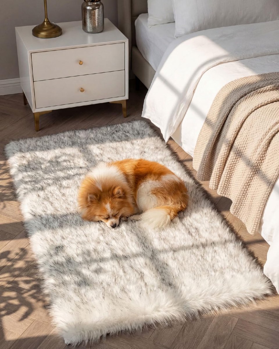 Pluche Shaggy Vloerkleed 60 x 110 cm - Zwart - Ultra zacht en fluffy - Creëert een warme sfeer - SnelShoppen