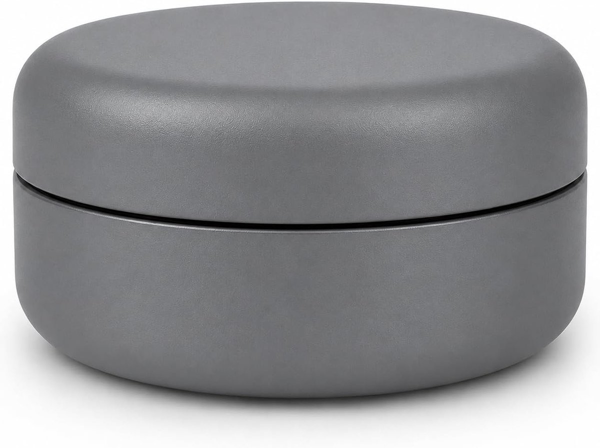Stabiele Stash metalen doos, luchtdicht, waterdicht, ø55 x 23 mm, uv-licht beschermde box voor pillen, kruiden en specerijen (grijs)