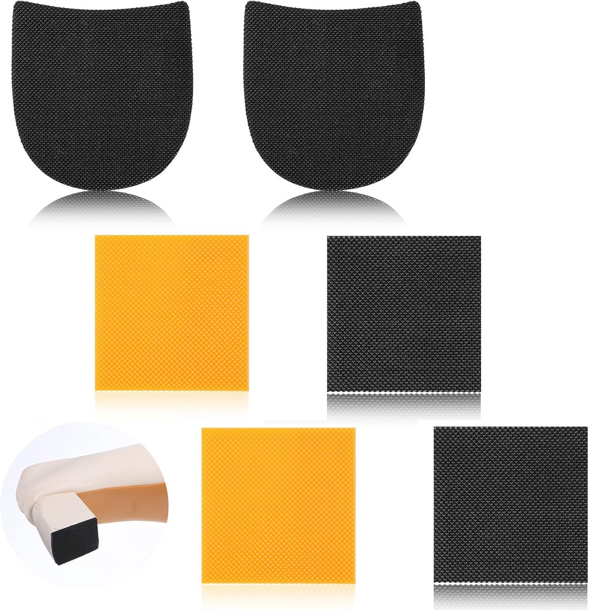 6 stuks schoenhak-reparatiekussens, 3,5 mm dikke schoenreparatie rubberen hakken, antislip hakreparatiebescherming, hakbeschermers voor heren en dames