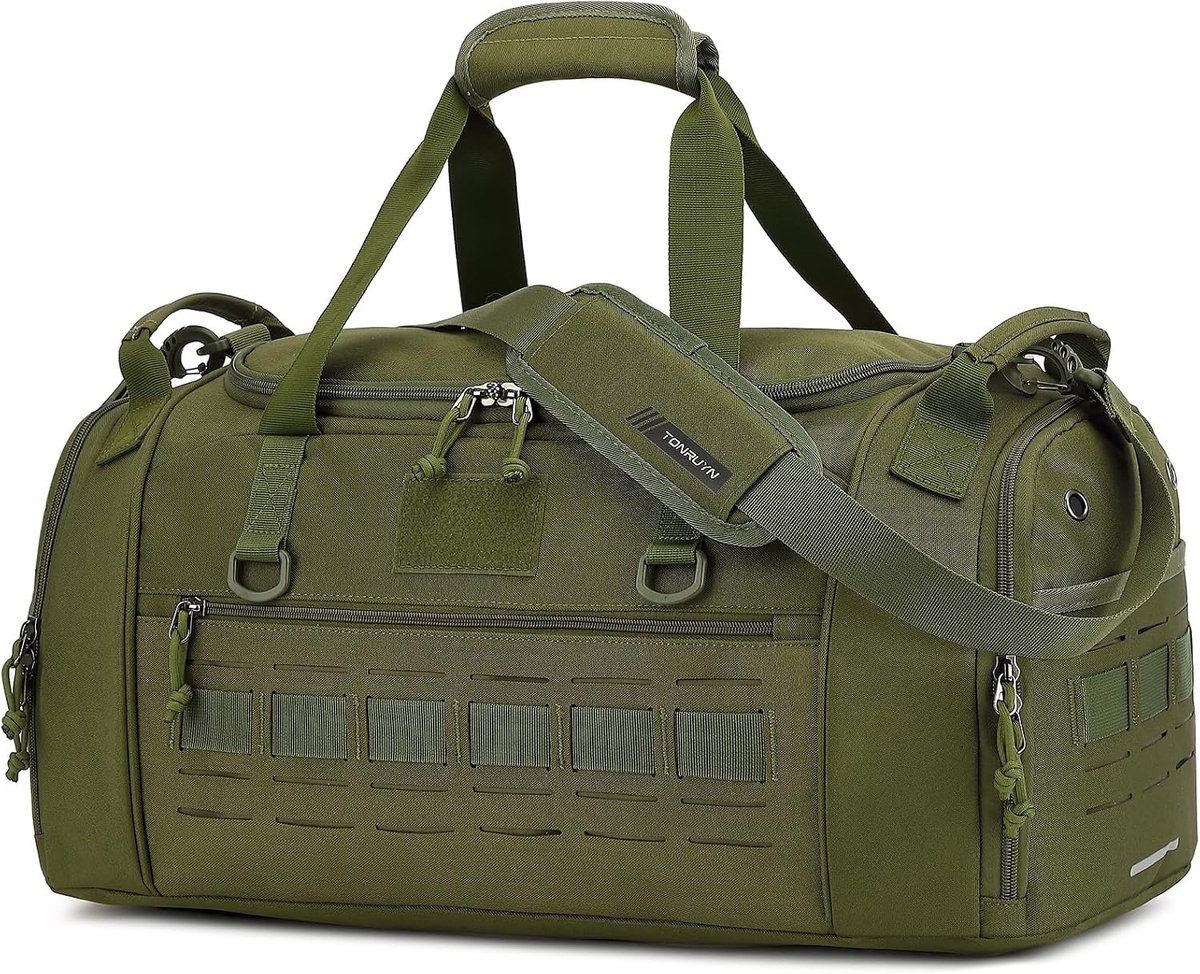 SnelShoppen - Sporttas, Groen, 45L Gym Bag voor Travel, Camping, Fitness, Workout, Boksen, Hiking, Duffel Bag van 900D Oxford Materiaal