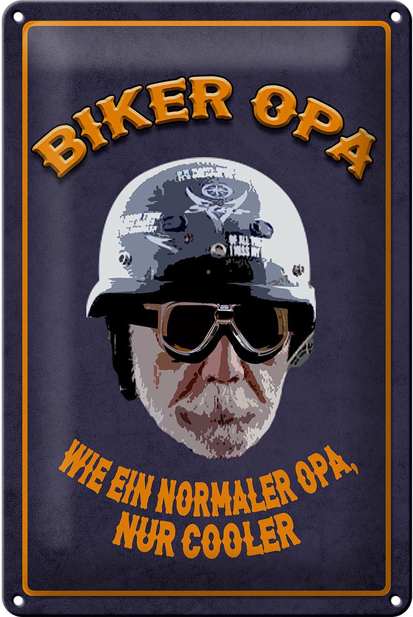 Blechschild Spruch 20x30cm Biker Opa wie ein normaler Opa