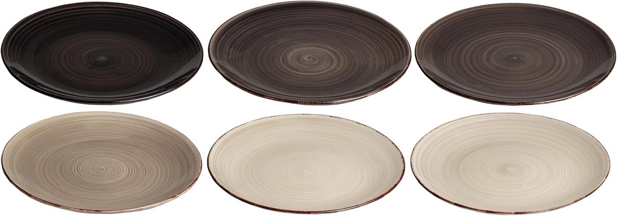 Assiettes plates Delice gris, 6 pièces, Ø 26,5 cm, compatible lave-vaisselle et micro-ondes