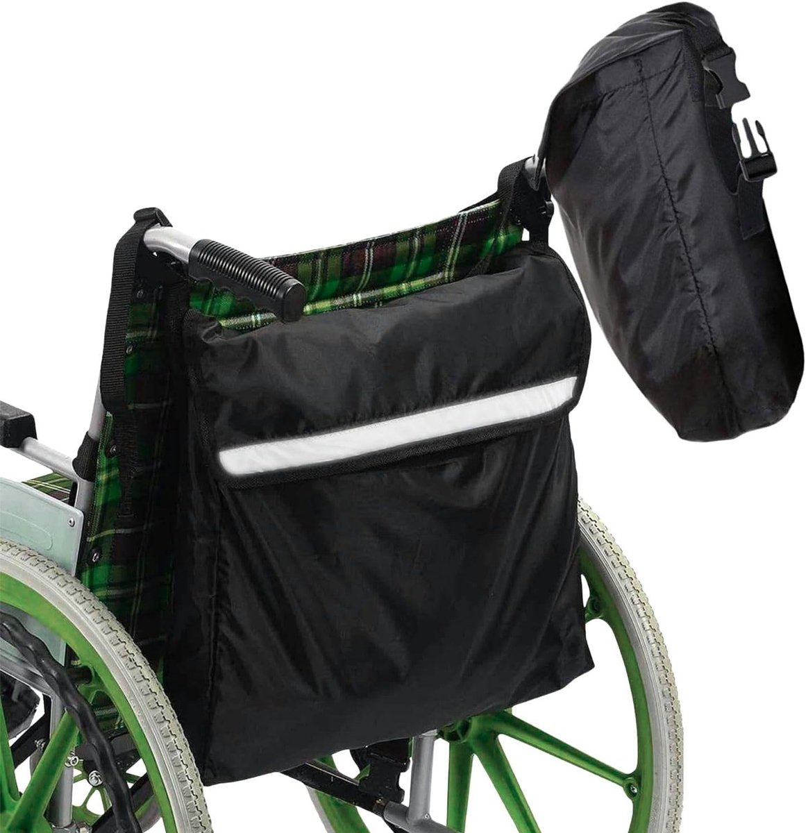 achter, rolstoelopbergtas, rolstoelaccessoires, waterdichte tas, universele rollator tas, opbergtas