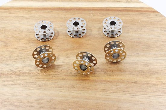 Spoelen, metaal, lege spoeldraad, garenspoel, naaimachine met opbergdoos, voor huishoudelijke naaimachine, naaiaccessoires, handwerk, gereedschap, zilver — afbeelding 2