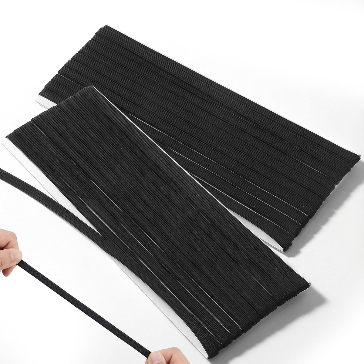 2 stuks 6 mm rubberen band voor naaien, 20 m zwarte naaigeriek, plat voor doe-het-zelf knutselwerk, taillebanden, kleding en stoffen om te naaien