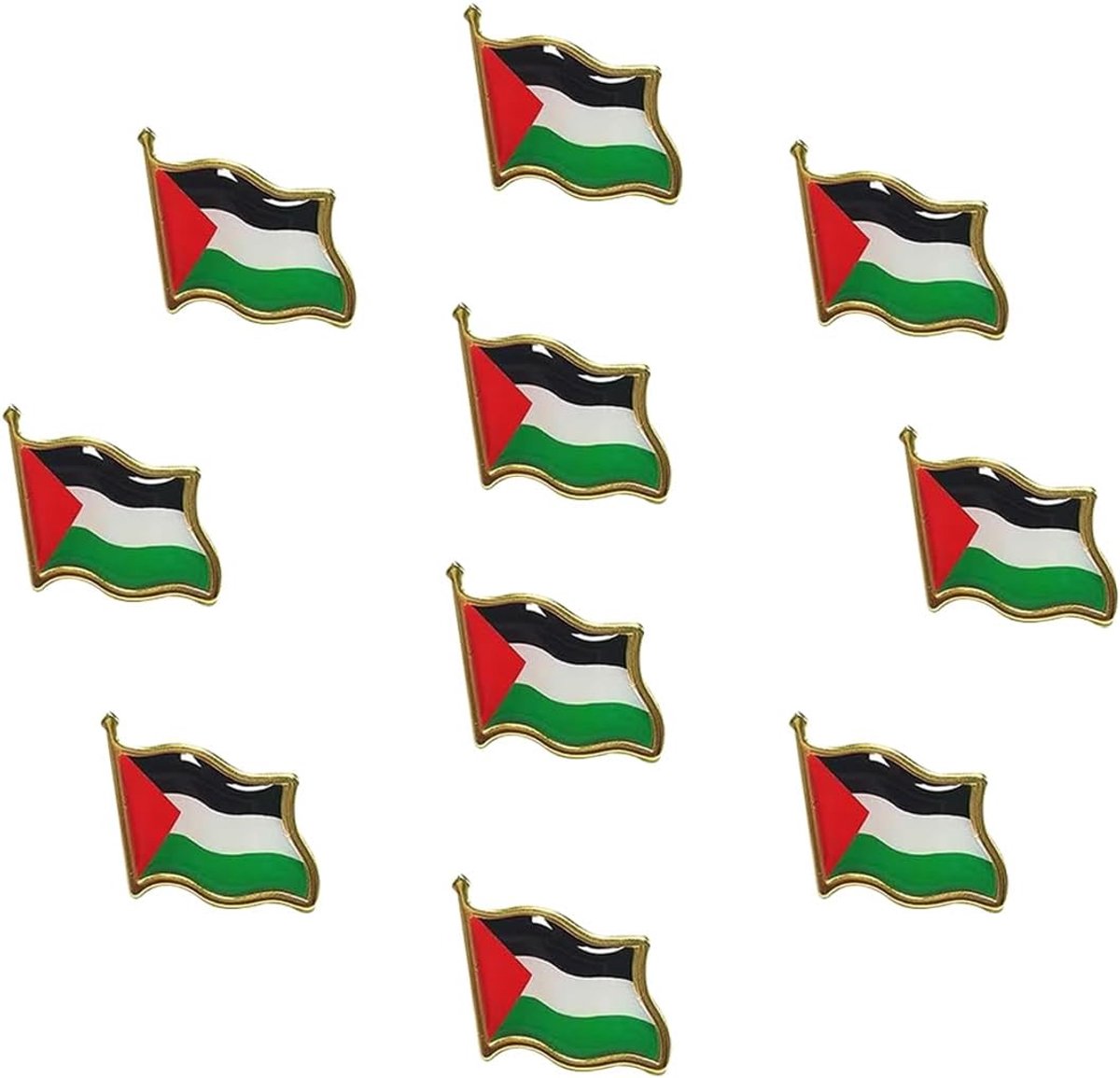 10 stuks Palestijnse vlaggenbroche, nationale vlaggennaalden, Bulkabinet, ter ondersteuning van de vrije Palestijnse Revers, Hoed, Kleding, Rugzak, Email en Palestijnse Pin