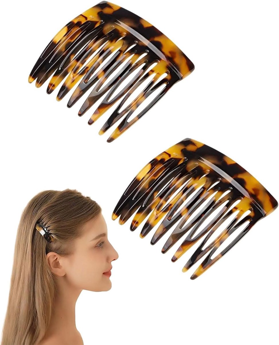 2 Stück Haarkamm zum Stecken, Spalttand Steckkamm, Steckkamm, Steckkamm Haarkämmchen, French Twist Haarkämme, Sidekämme Haar Kamm für Mädchen Damen