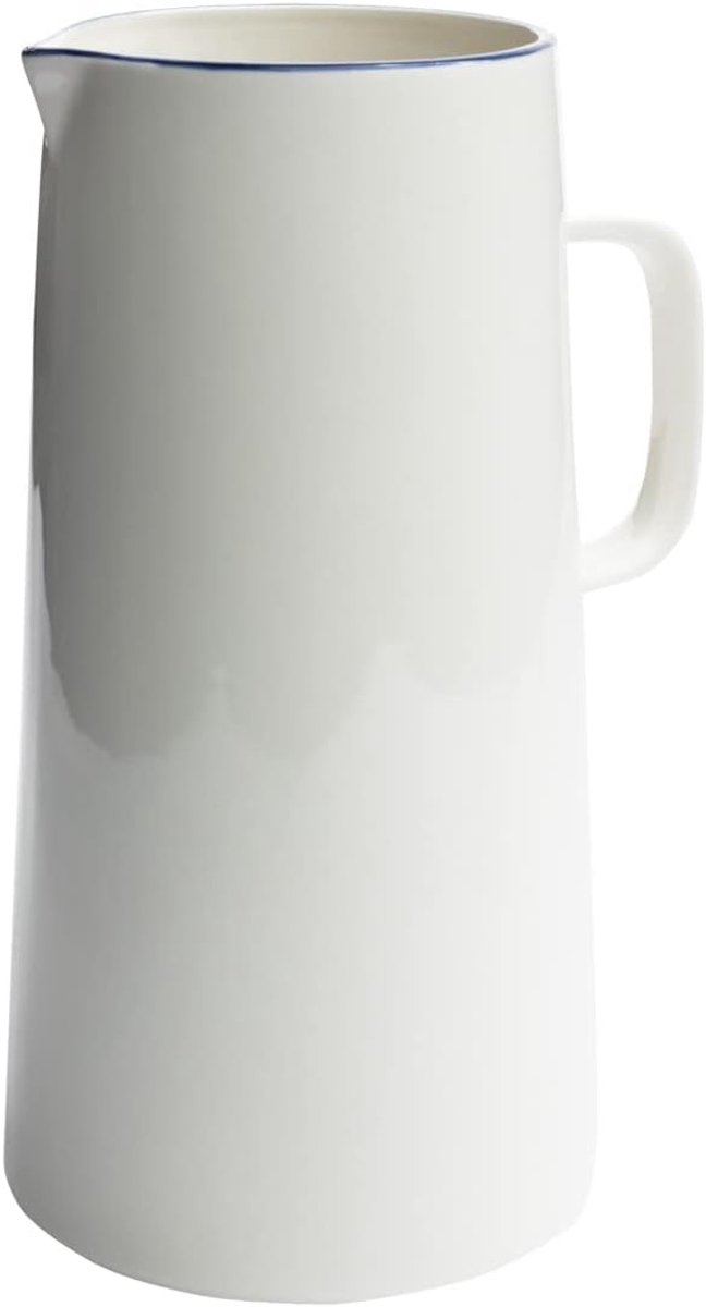 waterkan kan CLASSIC porselein wit met blauwe rand, 1200 ml
