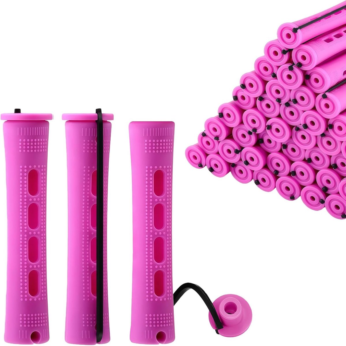 Permanente krultangset, 30 stuks krultang zonder warmte, compact en licht, krultang zonder schade, ideaal voor dun, gekleurd of beschadigd haar, reizen, vakantie