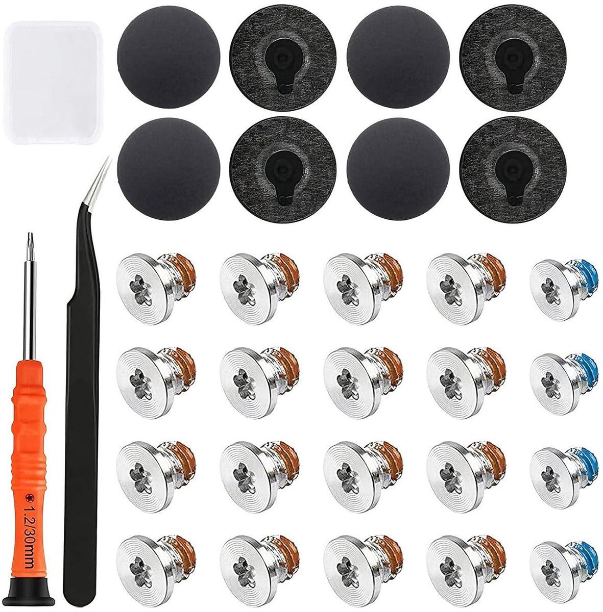 31 stuks kunststof bekleding vervangende voetset, computerreserveschroeven | Basis rubberen behuizing voet en schroeven set vervanging voor MacBook Pro 13" 15" A1425 A1502 A1 98 (P5 schroevendraaier)