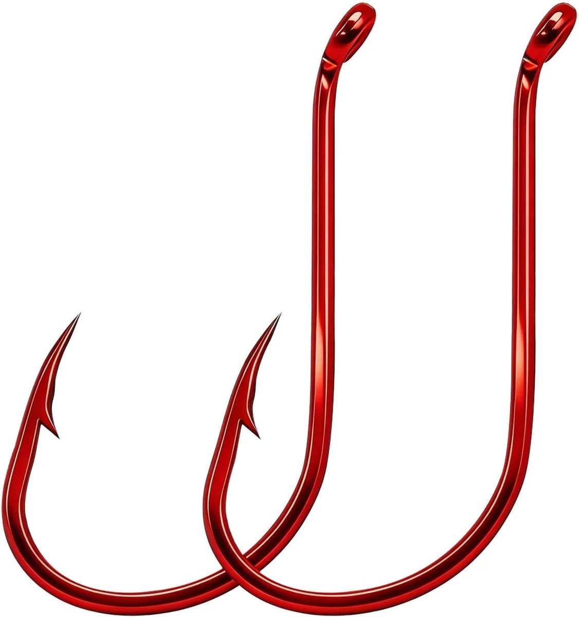 Haken, 50 stuks, van koolstofrijk staal, offset cirkelhaken, accessoires voor het zout- en zoetwatervissen op baars, tonijn, baars en forel, maat 8-8/0